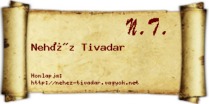 Nehéz Tivadar névjegykártya